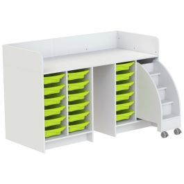 MEUBLE À LANGER KAZÉO 172 cm 18 stop-bacs et 1 escabeau