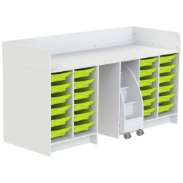 MEUBLE À LANGER KAZÉO 206 cm 24 stop-bacs et 1 escabeau