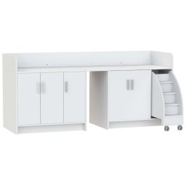 MEUBLE À LANGER KAZÉO 240 cm 12 étagères, 5 portes et 1 escabeau