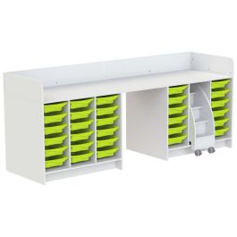 MEUBLE À LANGER KAZÉO 272 cm 30 stop-bacs et 1 escabeau
