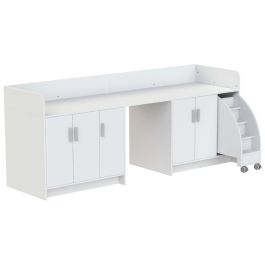 MEUBLE À LANGER KAZÉO 272 cm 12 étagères, 5 portes et 1 escabeau