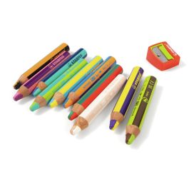 CRAYONS DE COULEUR AQUARELLABLES MINE EXTRA-LARGE Woody Bicolores