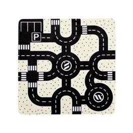 TAPIS Plume Circulation Noir & Blanc