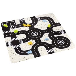 MAXI LOT TAPIS Plume Circulation Noir & Blanc avec 9 véhicules