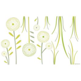 STICKERS MULTISURFACES Les fleurs vertes