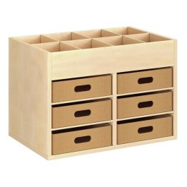 MEUBLE MELAMINÉ H: 51 cm - L: 70,5 cm 6 bacs carton - 4 étagères