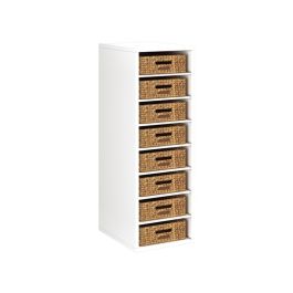 MEUBLE MÉLAMINÉ H: 102 cm - L: 36 cm 8 paniers - 7 étagères