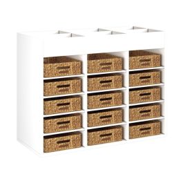 MEUBLE MELAMINE H: 81 cm - L: 105 cm 15 paniers - 12 étagères