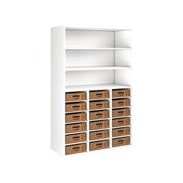MEUBLE MÉLAMINÉ H: 162 cm - L: 105 cm 18 paniers - 18 étagères