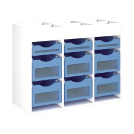 MEUBLE MÉLAMINÉ H: 81 cm - L: 105 cm 9 bacs bois sur rails
