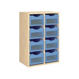 MEUBLE MÉLAMINÉ H: 102 cm - L: 70,5 cm 8 bacs bois sur rails
