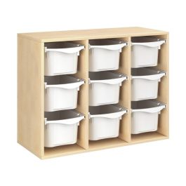 MEUBLE MÉLAMINÉ H: 81 cm - L: 105 cm 9 bacs plastique sur rails