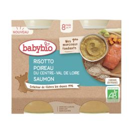 PETITS POTS BIO Risotto, Poireau et Saumon avec morceaux - 2 x 200 g