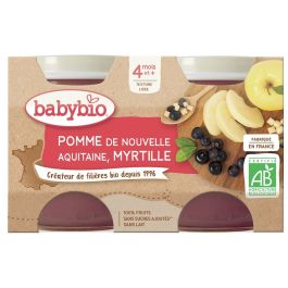 PETITS POTS BIO Pomme et Myrtille - 2 x 130 g