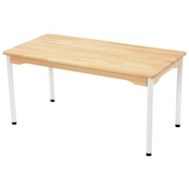 TABLE EN HÊTRE MASSIF NATURE - PIÉTEMENT MÉTAL - Rectangle 120x60 cm