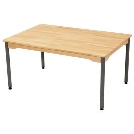 TABLE EN HÊTRE MASSIF NATURE - PIÉTEMENT MÉTAL - Rectangle 120x80 cm