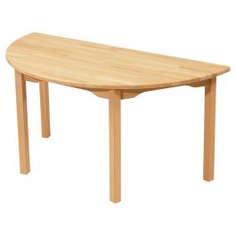 TABLE EN HÊTRE MASSIF NATURE - PIÉTEMENT BOIS - Demi-rond 120x60 cm