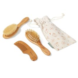 SET PEIGNE ET BROSSES EN BOIS pour bébé