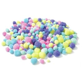 POMPONS MULTICOLORES MULTITAILLES Pastel