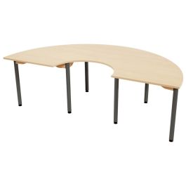 TABLE PLATEAU MÉLAMINÉ - PIÉTEMENT MÉTAL - Demi-Cercle 60x90x180 cm