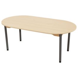 TABLE PLATEAU MÉLAMINÉ - PIÉTEMENT MÉTAL - Ovale 150x80 cm