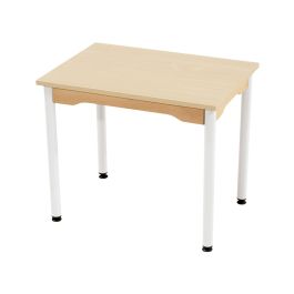 TABLE PLATEAU MÉLAMINÉ - PIÉTEMENT MÉTAL - Rectangle 70x50 cm
