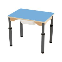 TABLE PLATEAU STRATIFIÉ AVEC BAC - RÉGLABLE EN HAUTEUR - Rectangle 70x50 cm