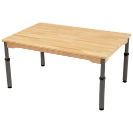 TABLE EN HÊTRE MASSIF NATURE - RÉGLABLE EN HAUTEUR - Rectangle 120x80 cm