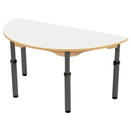 TABLE PLATEAU EFFAÇABLE - RÉGLABLE EN HAUTEUR - Demi-rond 120x60 cm