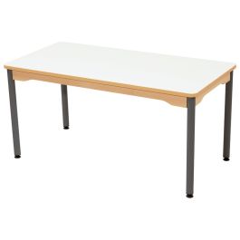 TABLE PLATEAU EFFAÇABLE - PIÉTEMENT MÉTAL - Rectangle 120x60 cm
