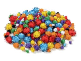 POMPONS MÉTALLISÉS MULTITAILLES