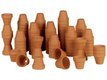 MAXI LOT DE POTS EN TERRE CUITE H: 5 cm