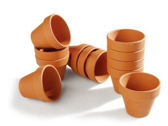 AARDEWERKEN POTTEN OM TE VERSIEREN H: 5 cm.