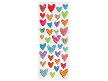 LAMINATED TEXTURED STICKERS Hearts