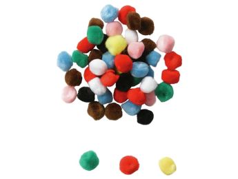 VEELKLEURIGE POMPONS Ø 1,5 cm