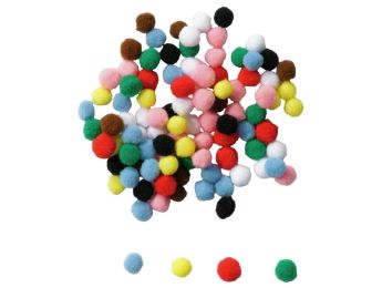 VEELKLEURIGE POMPONS Ø 0,7 cm