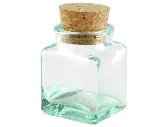 WÜRFELFÖRMIGE GLASFLASCHE ZUM DEKORIEREN