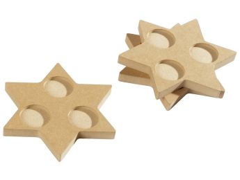BOUGEOIRS POUR 3 BOUGIES CHAUFFE-PLAT À DÉCORER Étoiles