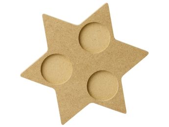 BOUGEOIR POUR 3 BOUGIES CHAUFFE-PLAT À DÉCORER Étoile