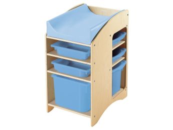 VERZORGINGSMEUBEL Basic + 6 PLASTIC OPBERGBAKKEN + KUSSEN HOGE RANDEN