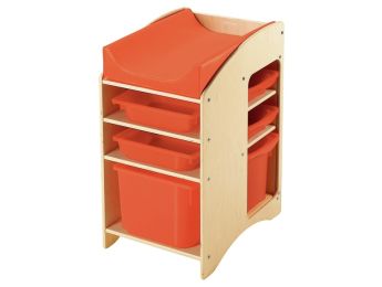 VERZORGINGSMEUBEL Basic + 6 PLASTIC OPBERGBAKKEN + KUSSEN HOGE RANDEN