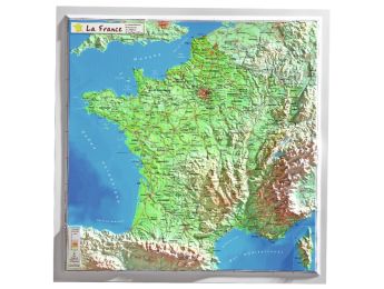 CARTE MURALE EN RELIEF France