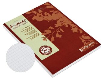 BLOC DE FEUILLES PETITS CARREAUX A5 - 200 pages - 100% recyclé