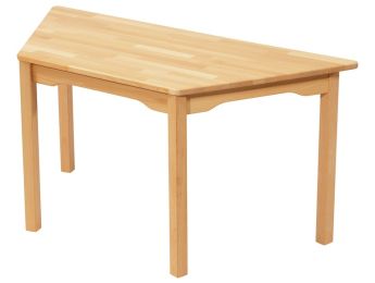 TISCH AUS MASSIVER BUCHE NATURE - FUSSTEIL AUS HOLZ - Trapezform 120x60 cm