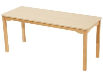 TISCH MIT BESCHICHTETER TISCHPLATTE - FUSSTEIL AUS HOLZ - Rechteckig 130x50 cm