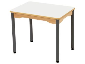 TISCH MIT BESCHICHTETER TISCHPLATTE - METALLFUSSTEIL GRAU - Rechteckig 70x50 cm