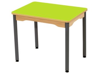 TISCH MIT BESCHICHTETER TISCHPLATTE - METALLFUSSTEIL GRAU - Rechteckig 70x50 cm