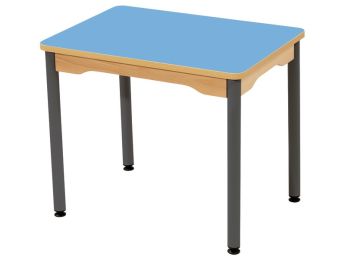 TISCH MIT BESCHICHTETER TISCHPLATTE - METALLFUSSTEIL GRAU - Rechteckig 70x50 cm