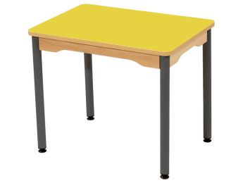 TISCH MIT BESCHICHTETER TISCHPLATTE - METALLFUSSTEIL GRAU - Rechteckig 70x50 cm