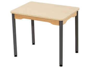 TISCH MIT BESCHICHTETER TISCHPLATTE - METALLFUSSTEIL GRAU - Rechteckig 70x50 cm